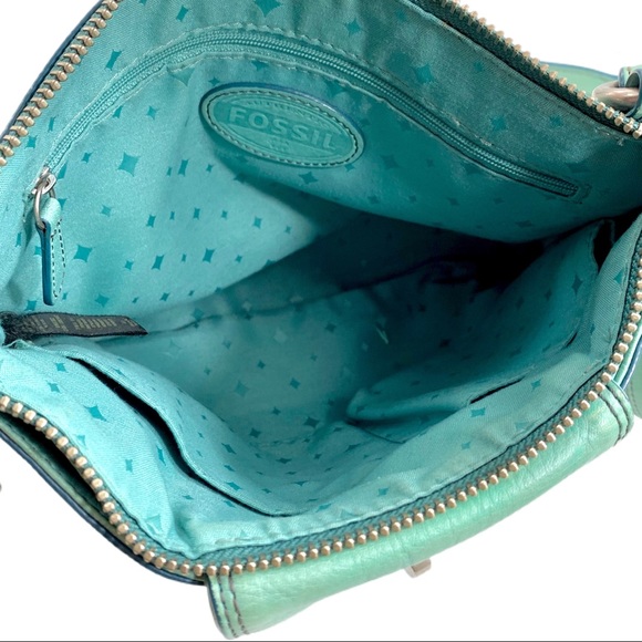 FOSSIL Marlow Mint Leather Crossbody Shoulder Bah - Picture 11 of 13